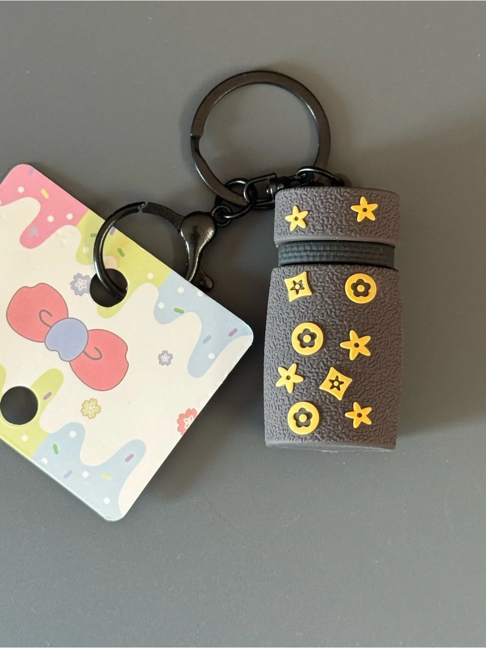 NWT Cute Mini Silicone Floral Cylinder Bag Charm Brown